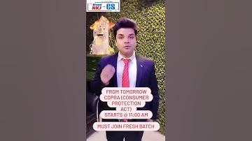 From Tomorrow COPRA (Consumer Protection Act) Starts at 11:00 AM Join Fresh Batch #csnkjcsclasses