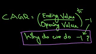 CAGR| Compounded Annual Growth Rate| Compounded Interest| Why do we do -1 ?How to calculate|