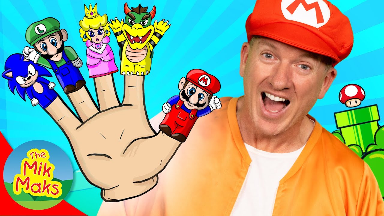 Super Mario Bros Finger Family  Nursery Rhymes  Kids Songs  Pretend Play