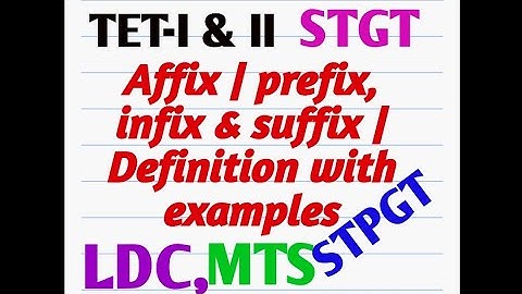 Prefix, infix & suffix (affixes) definition with examples in Bengali