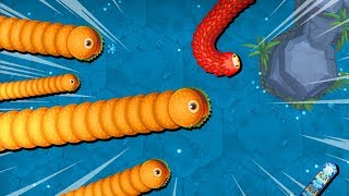 The KING of the BURGER SNAKE ARMY! - LittleBigSnake Gameplay - Game like Slither.io