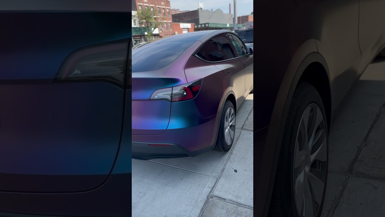 Sweet colorshift wrap on this Tesla insta 