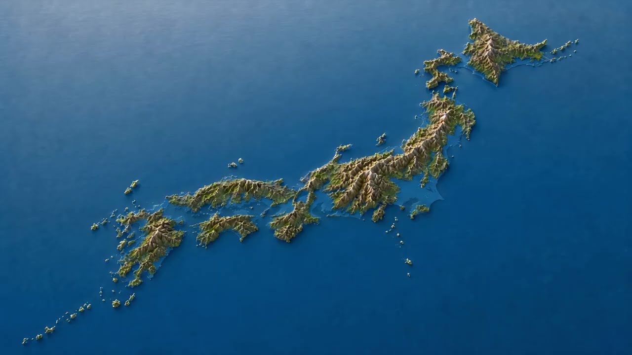 昭和101年の日本｜海面が60m上昇した日本地図のシミュレーション - YouTube