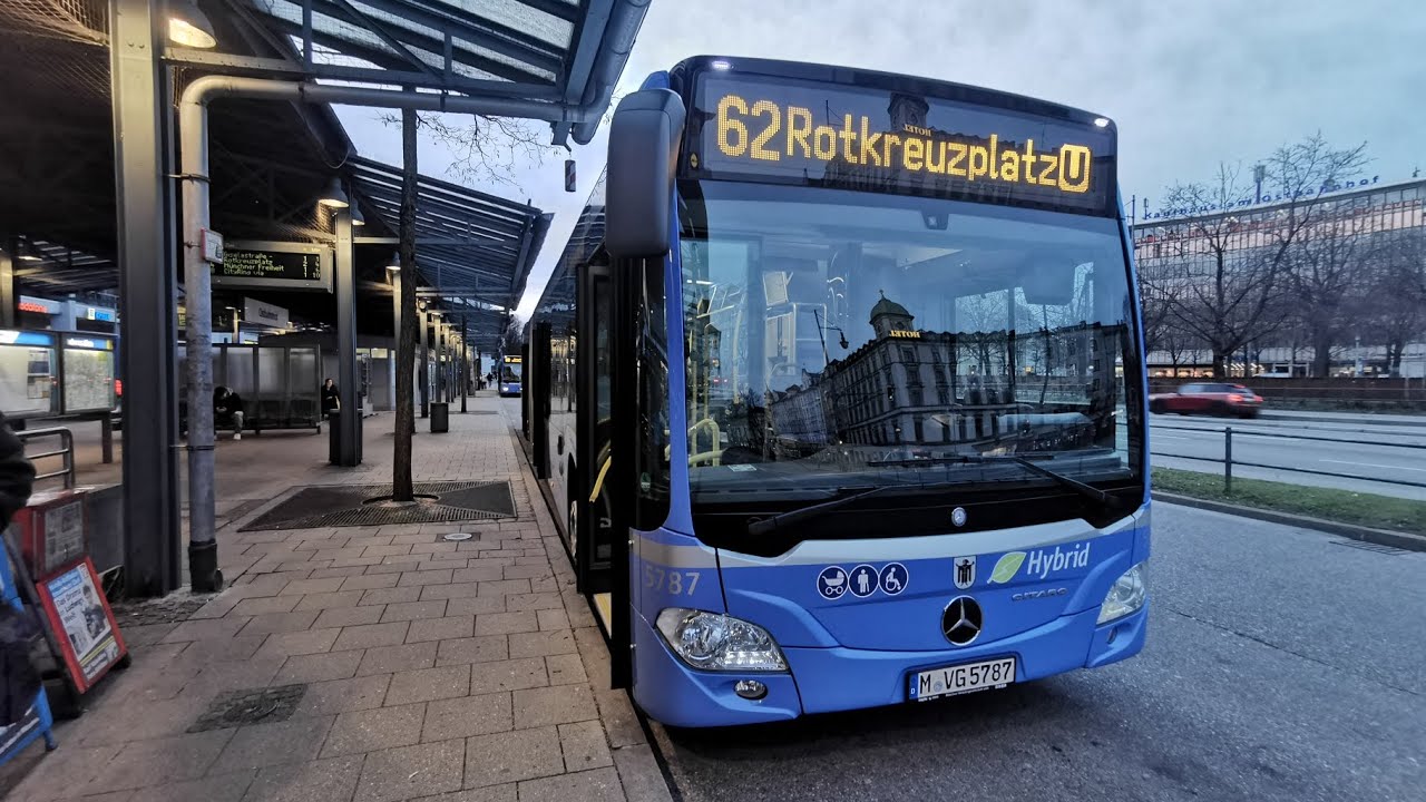 Busmitfahrt von München Ostbahnhof bis Sendlinger Tor || C2G VOITH DIWA 6 || Linie 62 || 5787