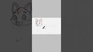 Happy fox walking in the grass || Drawing #shorts