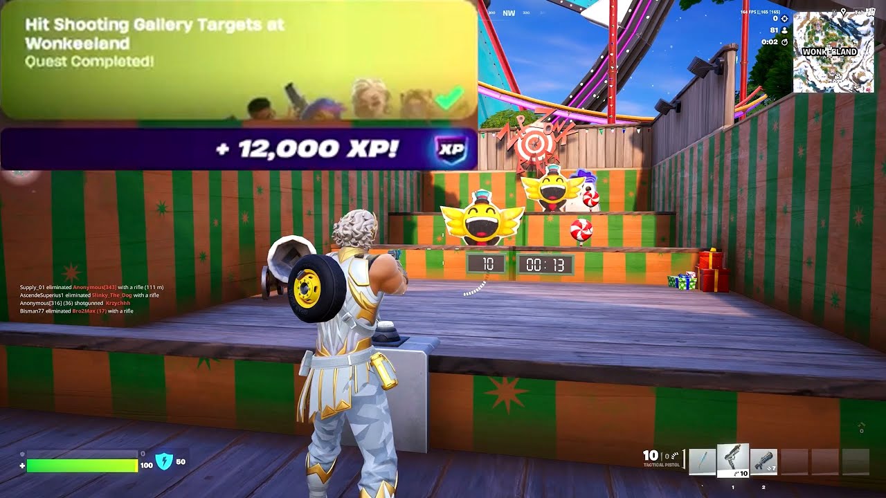 Hit Shooting Gallery Targets at Wonkeeland Fortnite