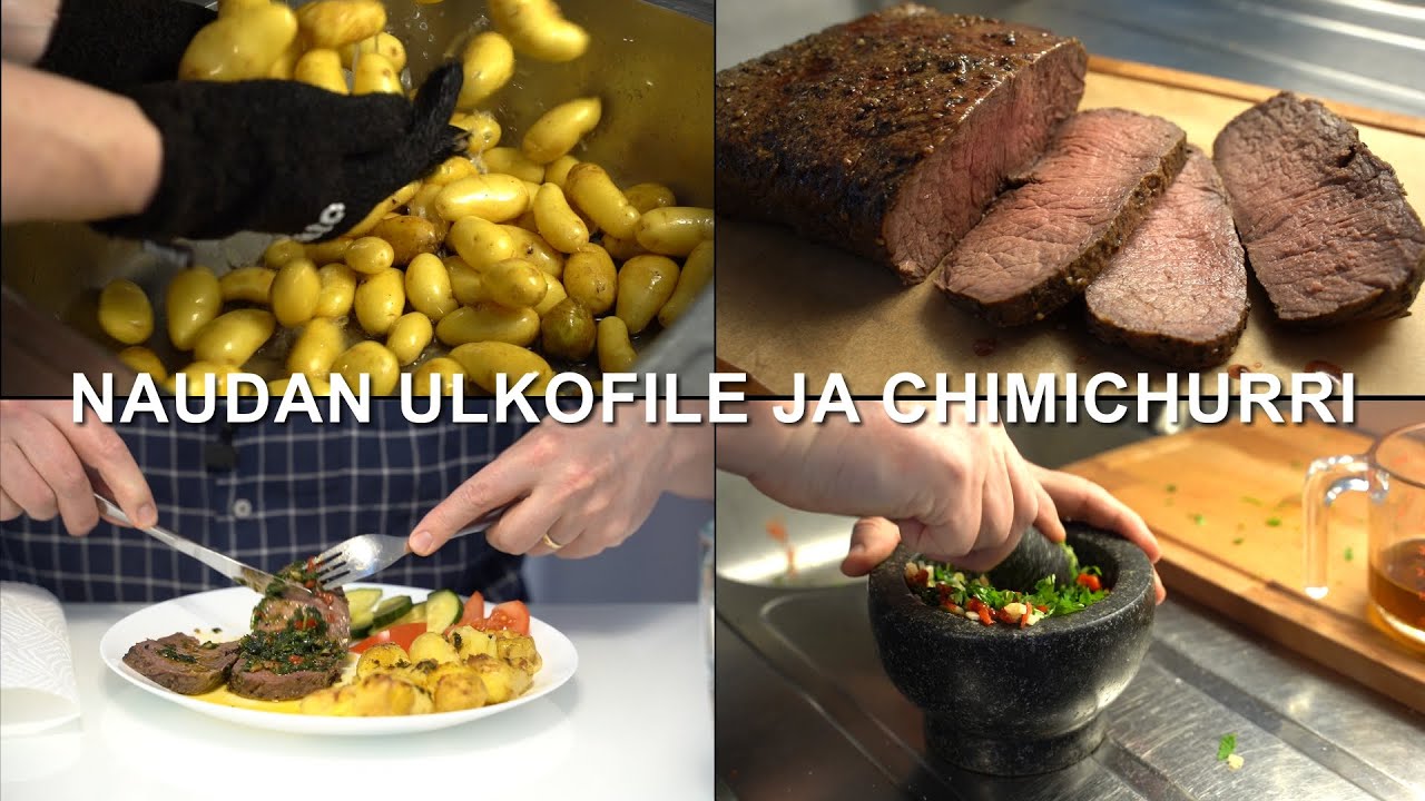 Naudan ulkofile ja Chimichurri -kastike