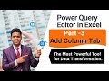 Add Column tab in excel #powerqueryeditor #excel#dataanlysis #