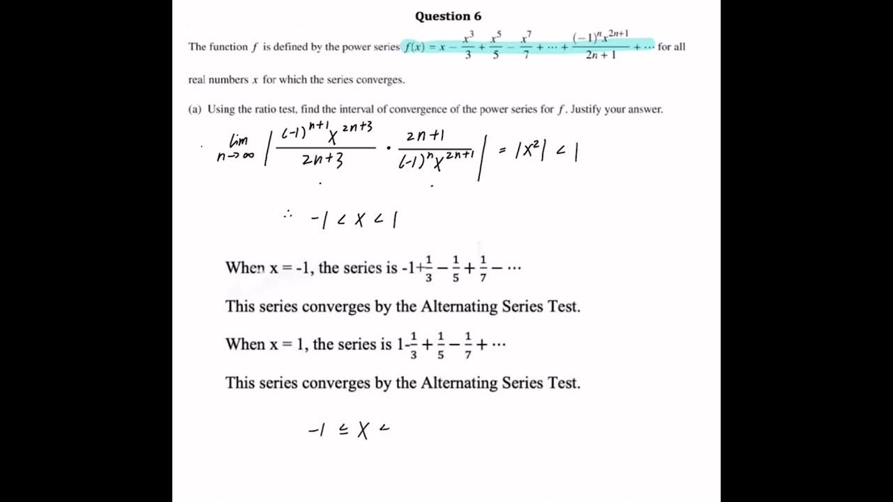 2022 AP Calculus BC Free Response Question 6 Solution [Student] YouTube