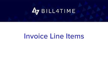 Invoice Line Items | Bill4Time - Invoicing