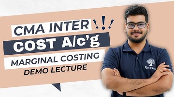P8 Costing | Marginal Costing | June 2025 | Dec 2025 DEMO VIDEO | CMA INTER