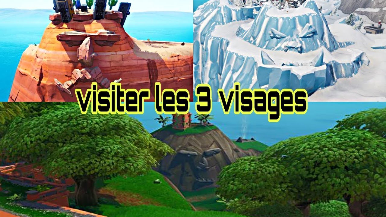 Fortnite Defi Semaine 1 Saison 8 Visiter Un Visage Geant Dans - fortnite defi semaine 1 saison 8 visiter un visage geant dans le desert la jungle et la neige