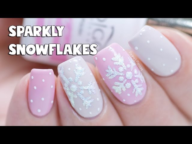 EASY GEL NAILS - SPARKLY SNOWFLAKE NAIL ART with Gel Polish