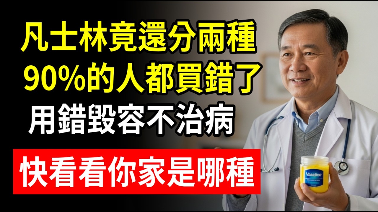凡士林分黃和白？90%的人都用錯了！醫生緊急揭秘：用錯顏色=毀容！快看看你家是哪一種！#凡士林 #護膚 #皮膚乾裂 #省錢妙招 #中老年健康