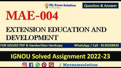 MAE 004  SOLVED ASSIGNMENT 2022-23 | English Medium  | IGNOU Solved Assignment 2022-23