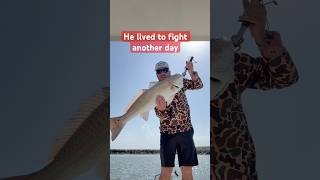 Monsters aren’t under the bed, they swim along the rocks. #fishing #redfish #hooked #outdoors