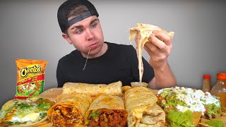 Cheesy Mexican Food Mukbang Round 2! Burritos, Loaded Tostada, Fish Taco  