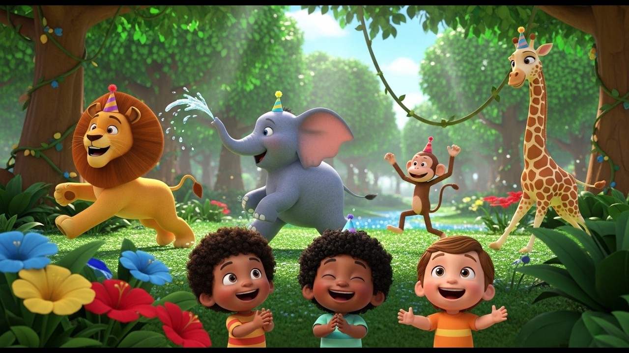 🦁🐘 Jungle Animals Dance Parade 🎶 Fun Baby Song for Toddlers & Kids | Sing Along Dance 🎉