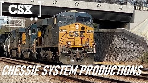 [CSXT]5410 ES40DC,4063 [SD40-3]& 5255 ES40DC Leads A Pretty Long Q401-09 SB Through Fay NC