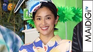 中村アン、“大輪の花咲く”青の浴衣姿で七夕イベントに登場　劇場版アニメ「ファインディング・ドリー」七夕プレミア1