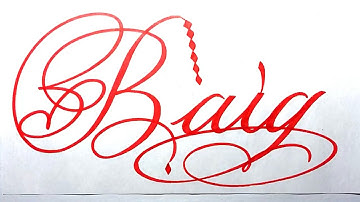 Baig Name Signature Calligraphy Status | How to write with Cut Maker  #calligraphy #cursive