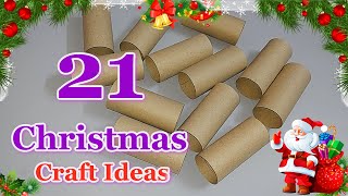 21 Easy Low cost Christmas Decoration ideas from waste empty rolls | DIY Christmas craft idea🎄202