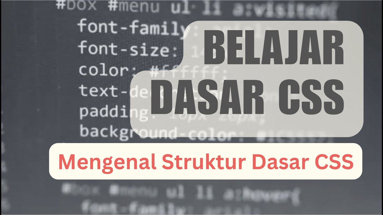 CSS DASAR : Mengenal Cara Penulisan dan Penggunaan CSS - YouTube