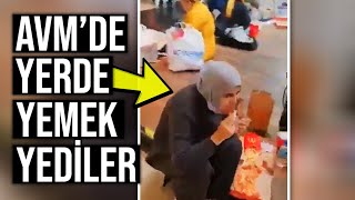Avmde Yerde Yemek Yi̇yen İnsanlar