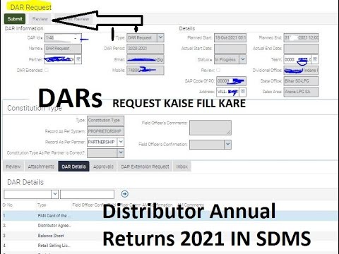 DARs in sdms  Distributor Annual Report (DAR) II Step By Step How to Fill up in #SDMS #IOCL #LPG