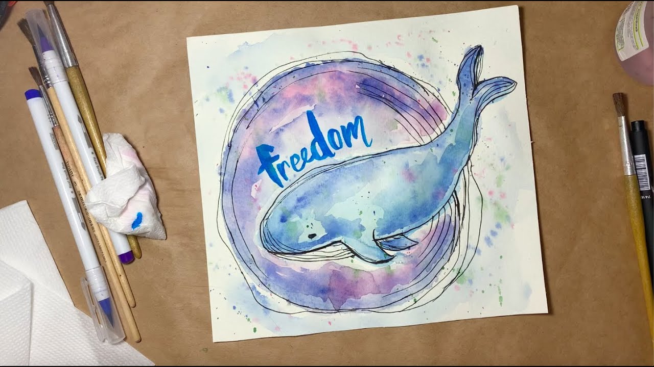 watercolour and fineliner art