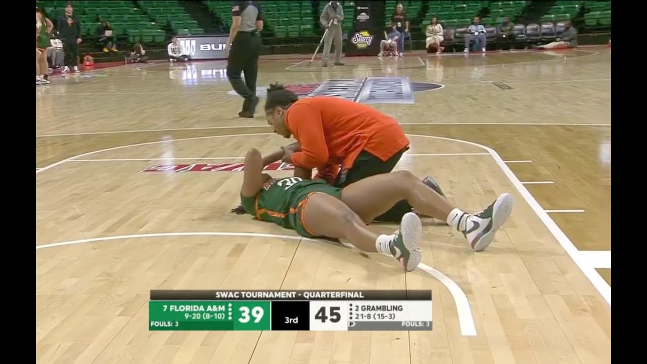 Florida A&M's (FAMU) Olivia Delancy Goes Down w/ Head Injury in the SWAC Tournament '24 #NCAAW