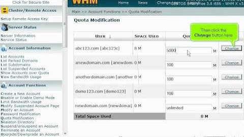 How to modify an account