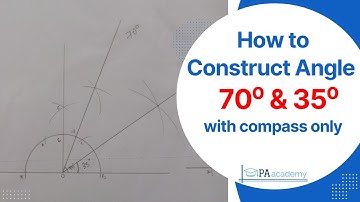 How to construct angle 70⁰ & 35⁰ degree with compass. Construction of angle 70 degree & 35 degree