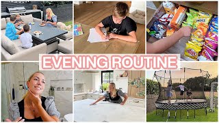 EVENING ROUTINE + AFTER SCHOOL with 3 KIDS | Cleaning, Dinner, Homework + more