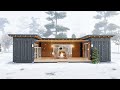 Shipping container house  stunning tiny house  tiny house on field