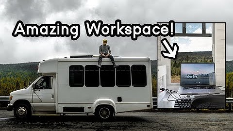 Shuttle Bus Conversion Office + Tiny Home Tour
