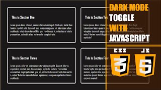 dark mode toggle effect in HTML, CSS and JavaScript
