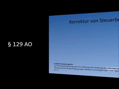 Steuerrecht (AO) - Berichtigungsvorschriften (1/3)