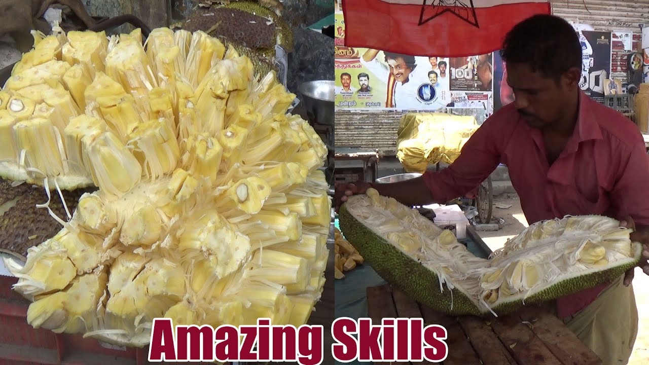 Jack Fruit cutting skils | How To Cut JackFruit | panasa pandu | APPLE STREET FOOD