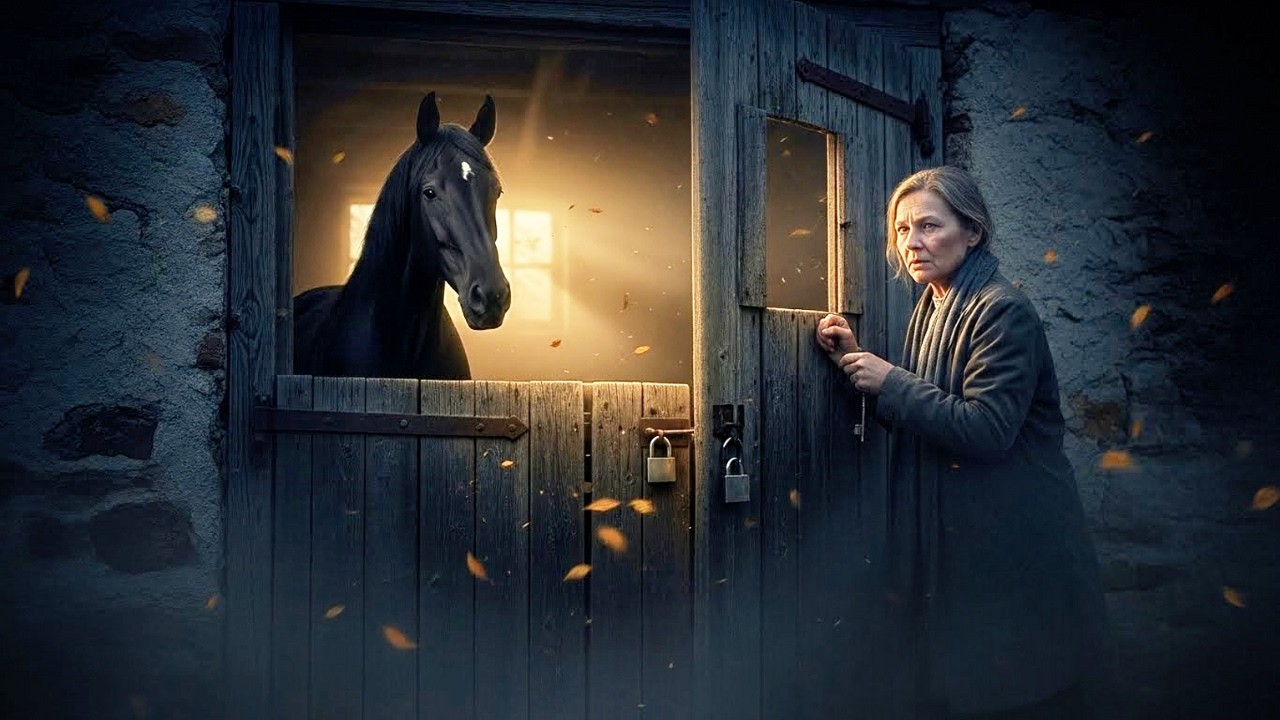 Einsame Witwe kehrte zu einer verlassenen Ranch zurück — wo ein geheimer Hengst weggesperrt war