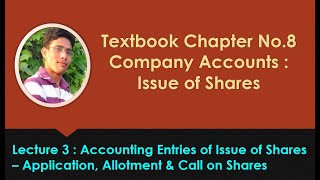 Issue of Shares | Accounting Entries of Issue of Shares | Accounts Class 12