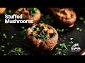 Stuffed Mushrooms with Feta Cheese & Parsley | Low Calorie Snack