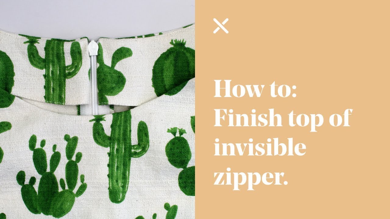 special finish at top of invisible zipper