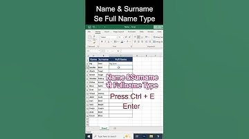 Flash Fill - Full Name । Full Name Type Shortcut। Excel Tips and Trick