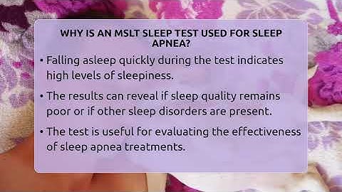 Why Is An MSLT Sleep Test Used For Sleep Apnea? - Sleep Apnea Support Network