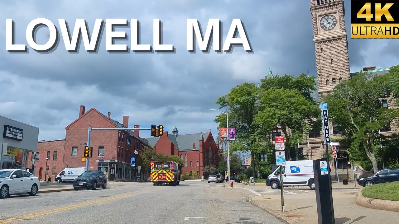 Driving Through Downtown Lowell Massachusetts | Historic Mill City (4K POV DRIVING)