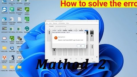 Studio 5000 emulate Error | internal error failed to install studio 5000 logix emulate in slot | 😃😄