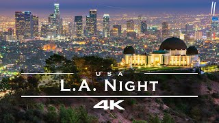 Los Angeles L.a. At Night, Usa - By Drone 4K Part 2
