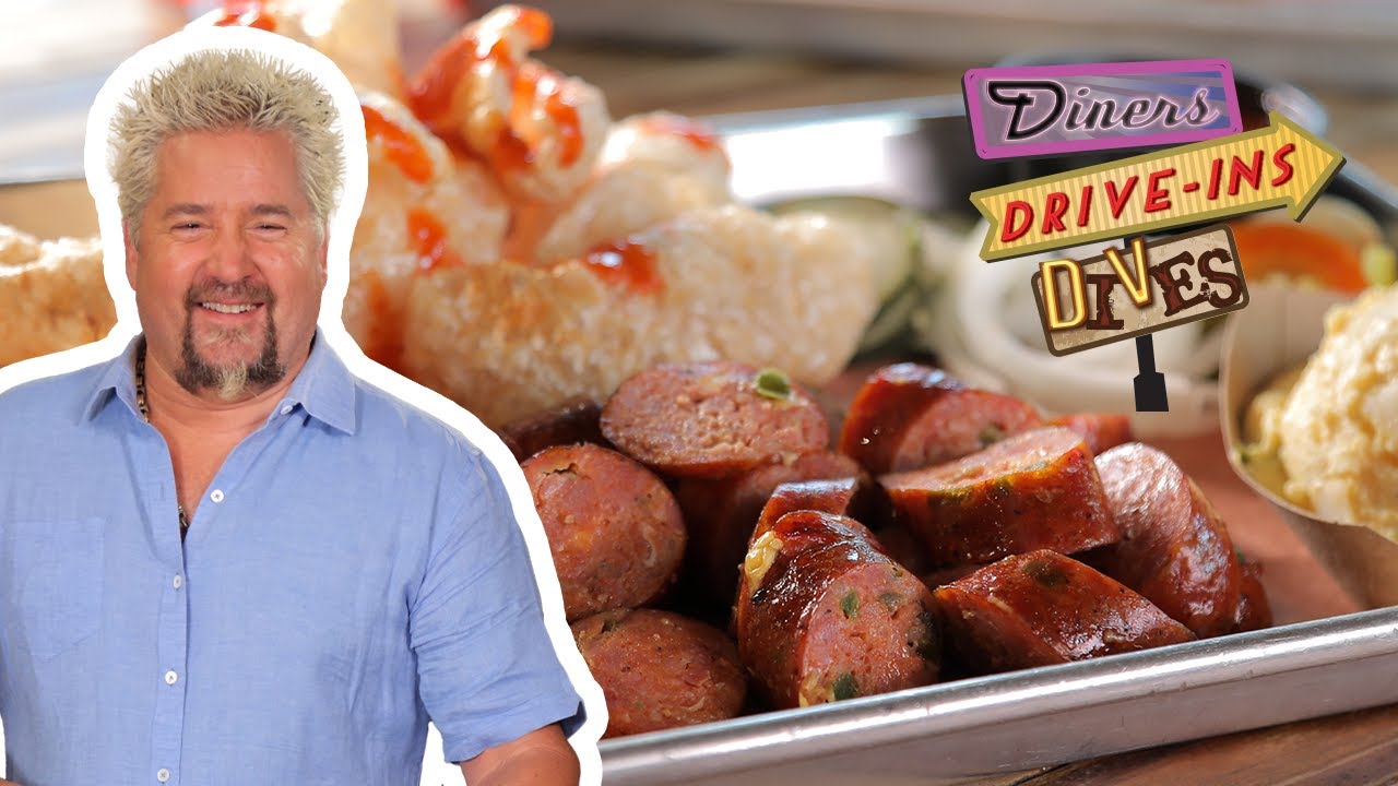 Guy Fieri Diners Drive Ins And Dives Episodes Guy Fieri Eats a Sausage Dinner | Diners, Drive-Ins and Dives | Food