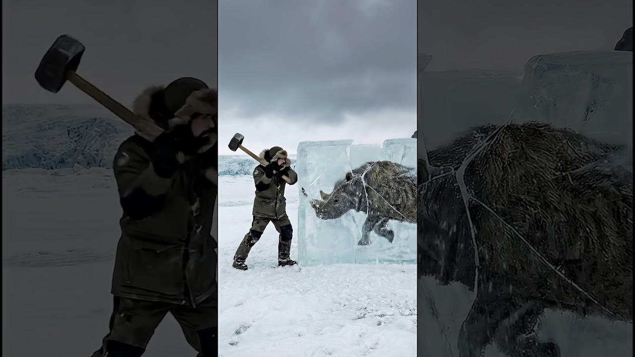 Can he save the Rhino? Ice Breaking ASMR 🧊